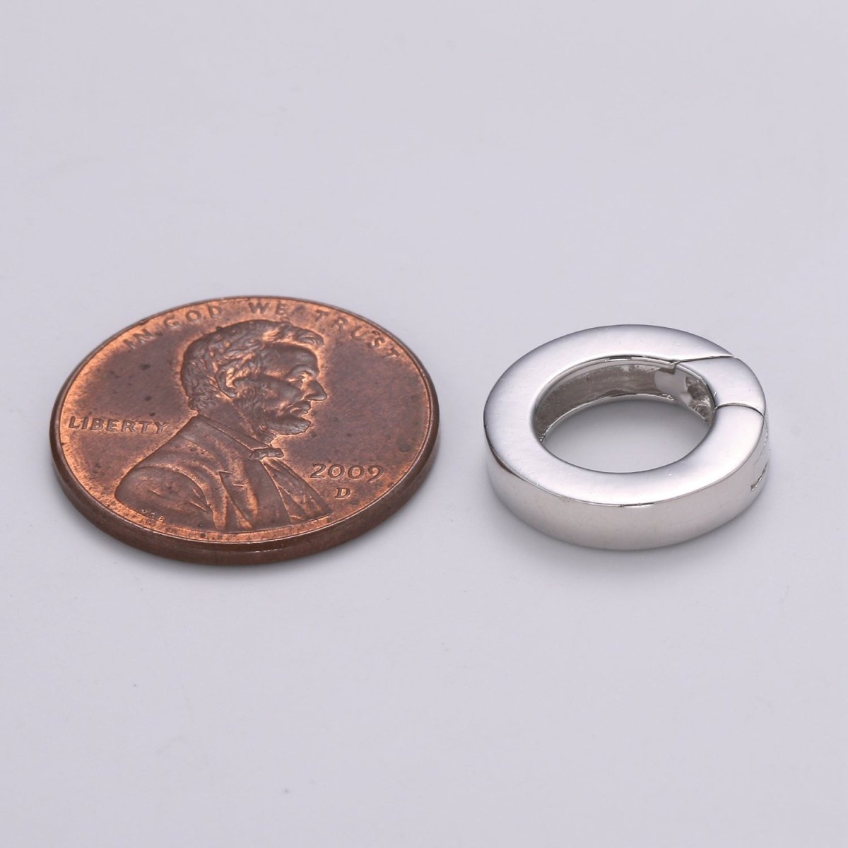 S925 Sterling Silver 14mm Push Spring Gate Round Findings | SL-485 - DLUXCA