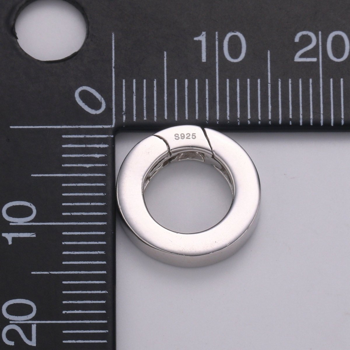 S925 Sterling Silver 14mm Push Spring Gate Round Findings | SL-485 - DLUXCA