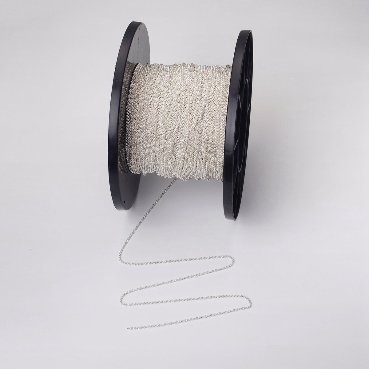 S925 Sterling Silver 1.5mm Rolo Unfinished Chain For Permanent Jewelry Making | ROLL-1483 - DLUXCA