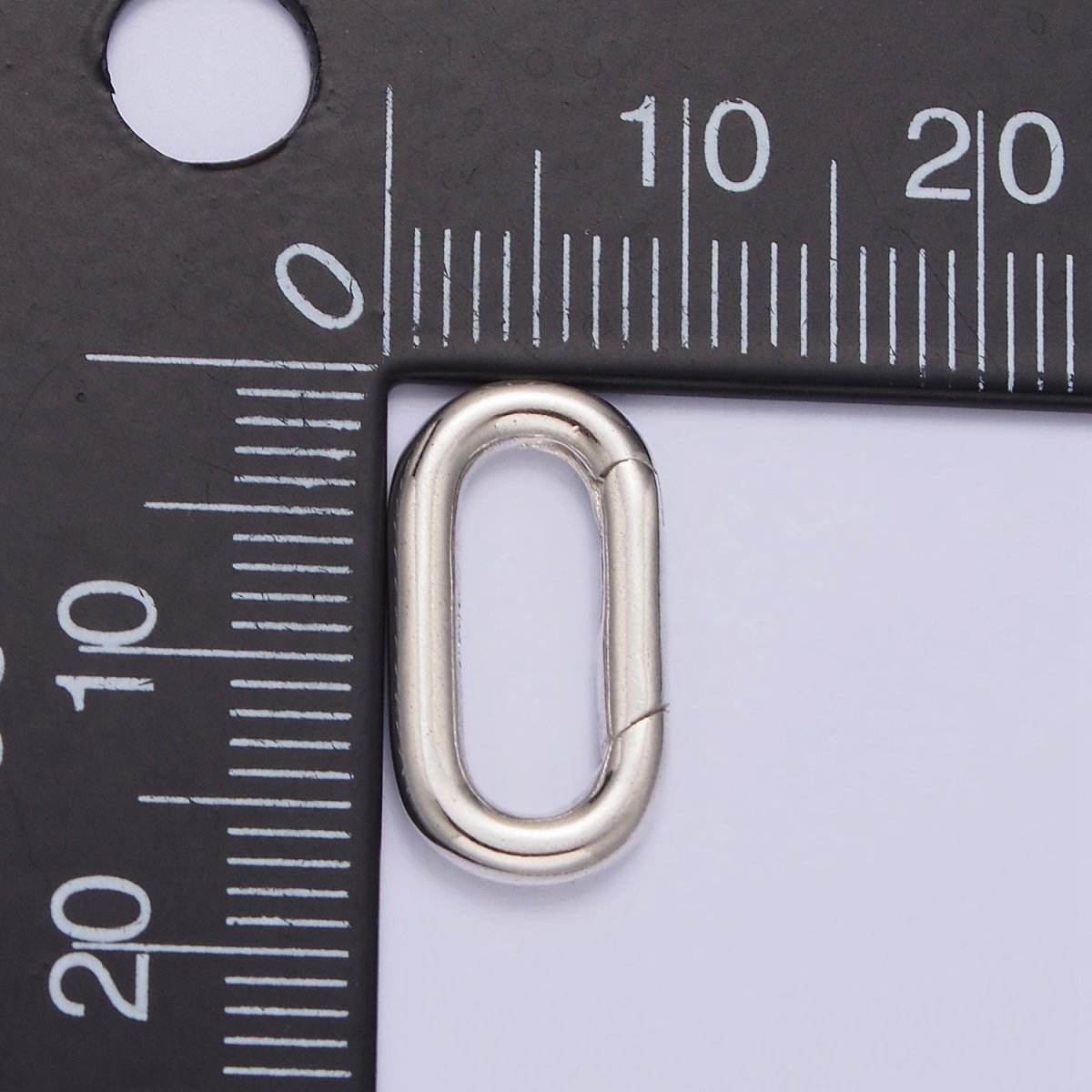 S925 Sterling Silver 17.3mm Oblong Push Spring Gate Jewelry Supply | SL-372 - DLUXCA