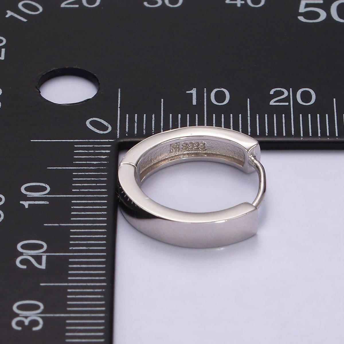 S925 Sterling Silver 17mm Minimalist Huggie Earrings | SL-411 - DLUXCA