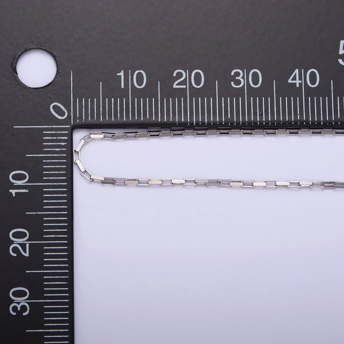 S925 Sterling Silver 1mm Dainty Rectangular Box 15.5 Inch Choker Chain Necklace | WA-1942 Clearance Pricing - DLUXCA