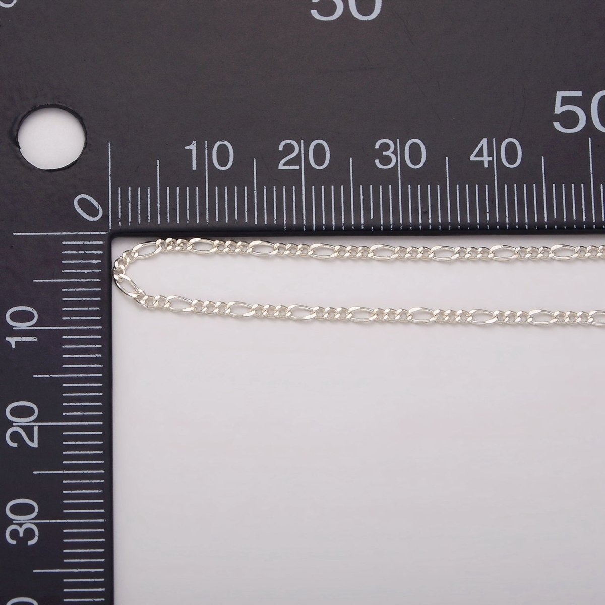 S925 Sterling Silver 3mm Figaro Unfinished Chain by Yard For Jewelry Making | ROLL-1486 - DLUXCA