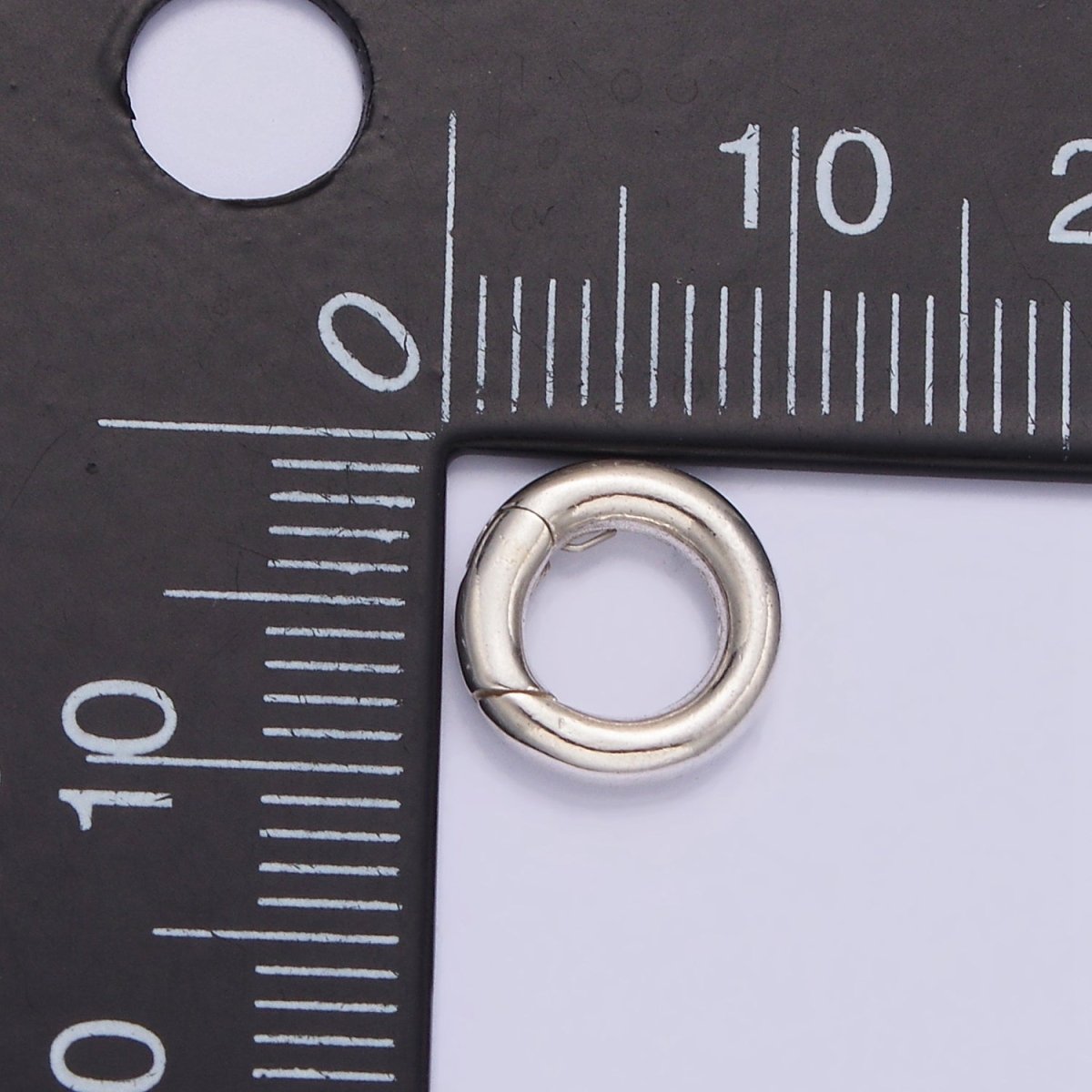 S925 Sterling Silver 9.5mm Round Push Spring Gate Jewelry Supply | SL-374 - DLUXCA