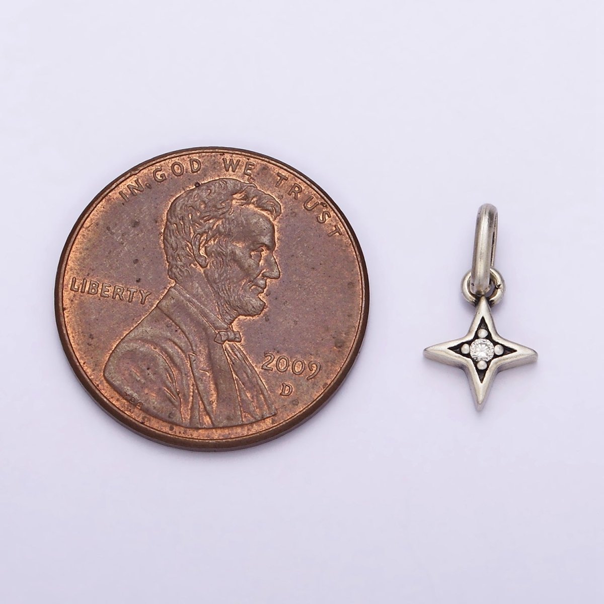 S925 Sterling Silver Clear CZ Celestial Star Pendant | SL-328 - DLUXCA