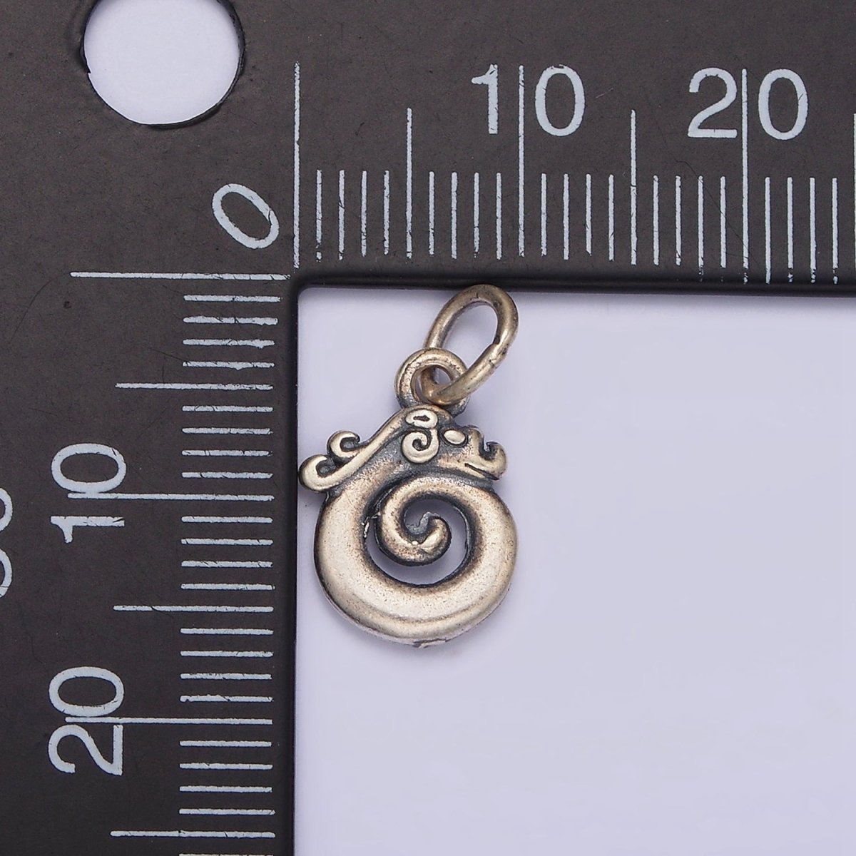 S925 Sterling Silver Dragon Animal Curling Round Add-On Charm | SL-368 - DLUXCA