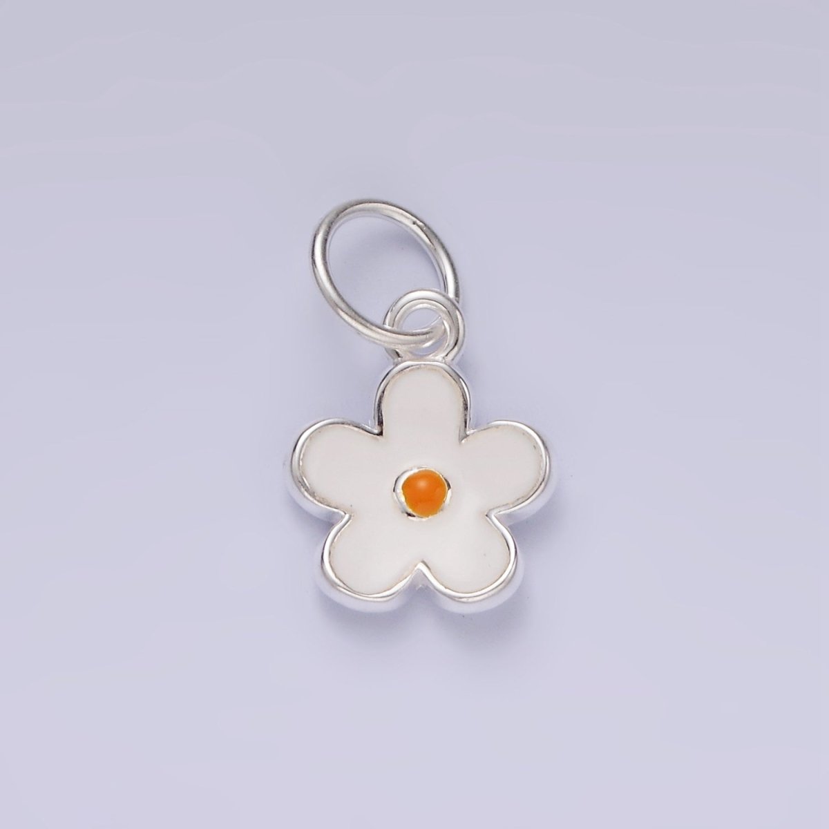 S925 Sterling Silver Flower Daisy Enamel Charm | SL-426 - DLUXCA