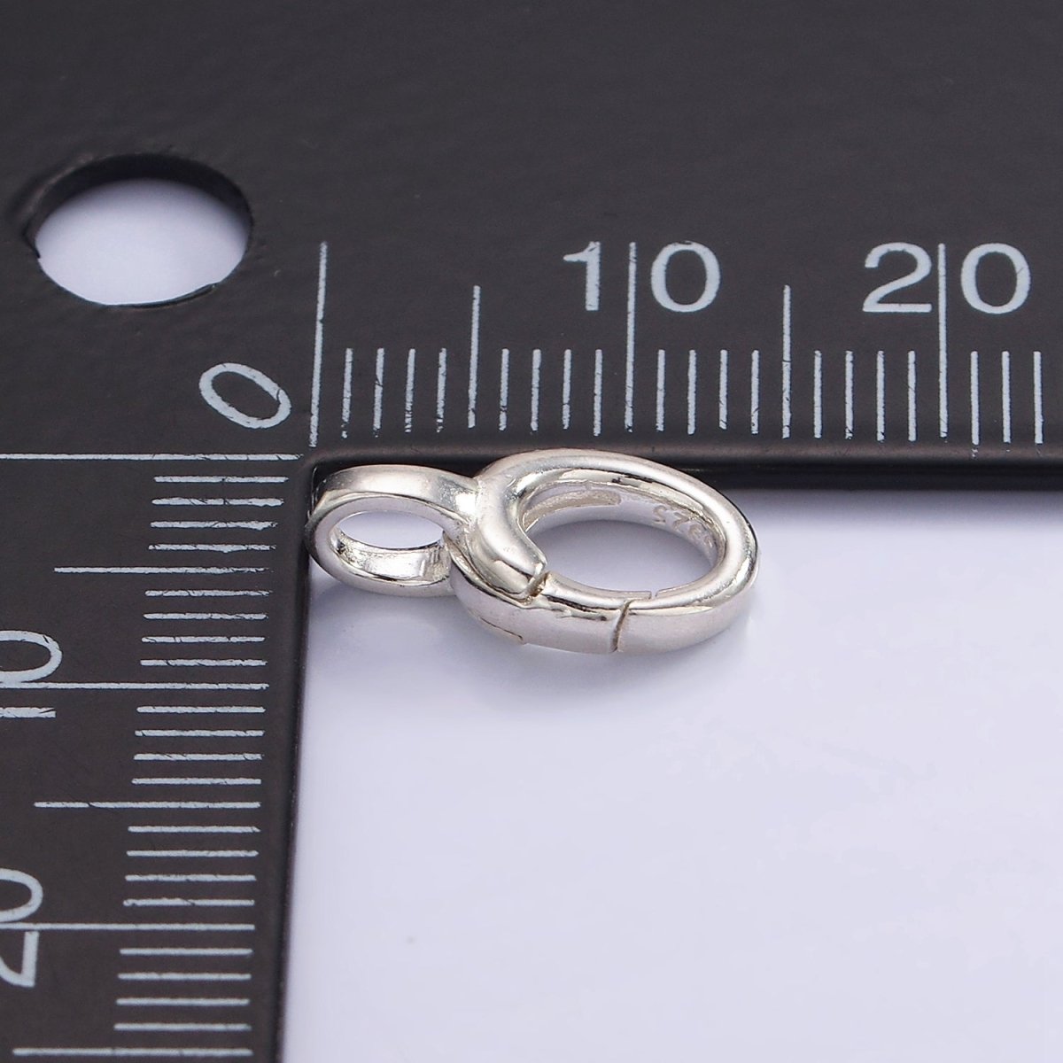 S925 Sterling Silver Hinged Oval Push Clasp Charm Pendant Holder Bail SL-486 - DLUXCA