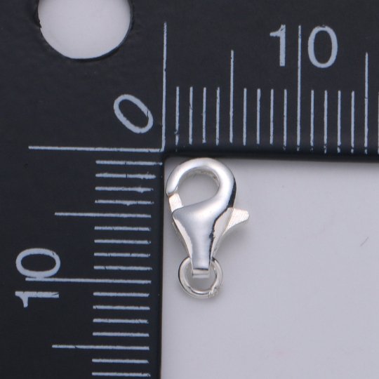S925 Sterling Silver Lobster Clasps with Jump Ring Jewelry Findings for Bracelet, Necklace jewelry making supply component 12mm, 16mm SL-246 SL-247 - DLUXCA
