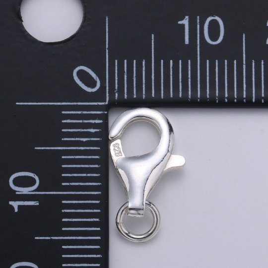 S925 Sterling Silver Lobster Clasps with Jump Ring Jewelry Findings for Bracelet, Necklace jewelry making supply component 12mm, 16mm SL-246 SL-247 - DLUXCA