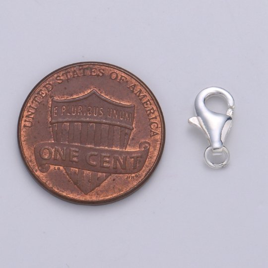 S925 Sterling Silver Lobster Clasps with Jump Ring Jewelry Findings for Bracelet, Necklace jewelry making supply component 12mm, 16mm SL-246 SL-247 - DLUXCA