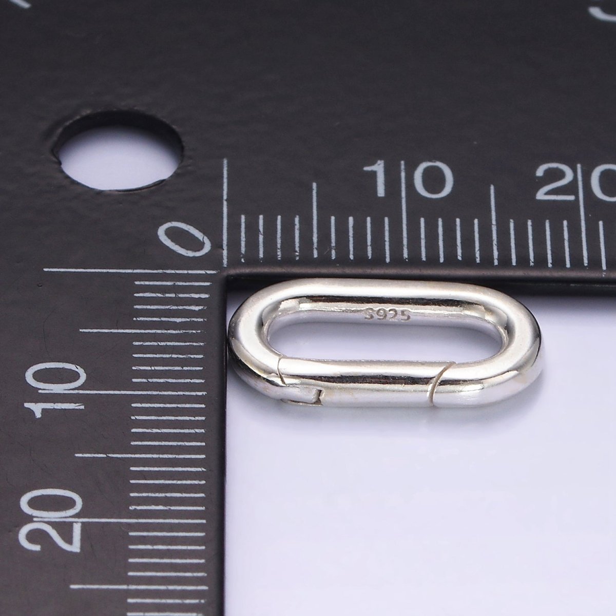 S925 Sterling Silver Oval Clasp Spring Gate Push Clip Clasp for Charm Holder SL-474 - DLUXCA