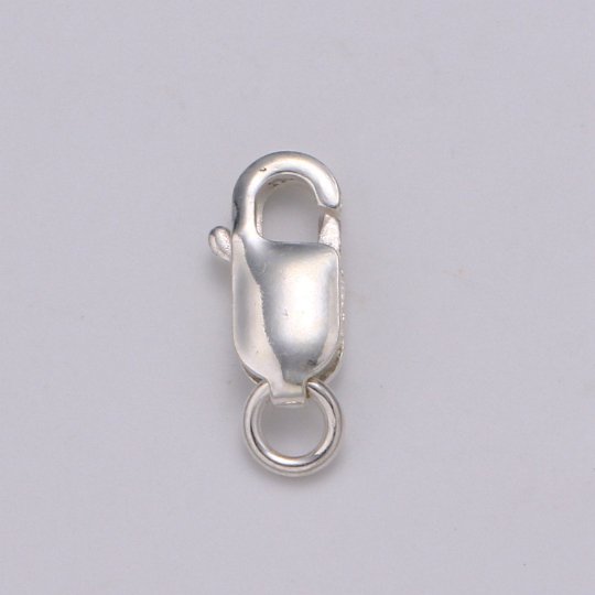 S925 Sterling Silver Oval Straight Lobster Claw Clasp Silver findings Clasp for Bracelet Necklaces Anklet Jewelry Supply Component SL-239~SL-243 - DLUXCA