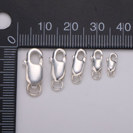 S925 Sterling Silver Oval Straight Lobster Claw Clasp Silver findings Clasp for Bracelet Necklaces Anklet Jewelry Supply Component SL-239~SL-243 - DLUXCA