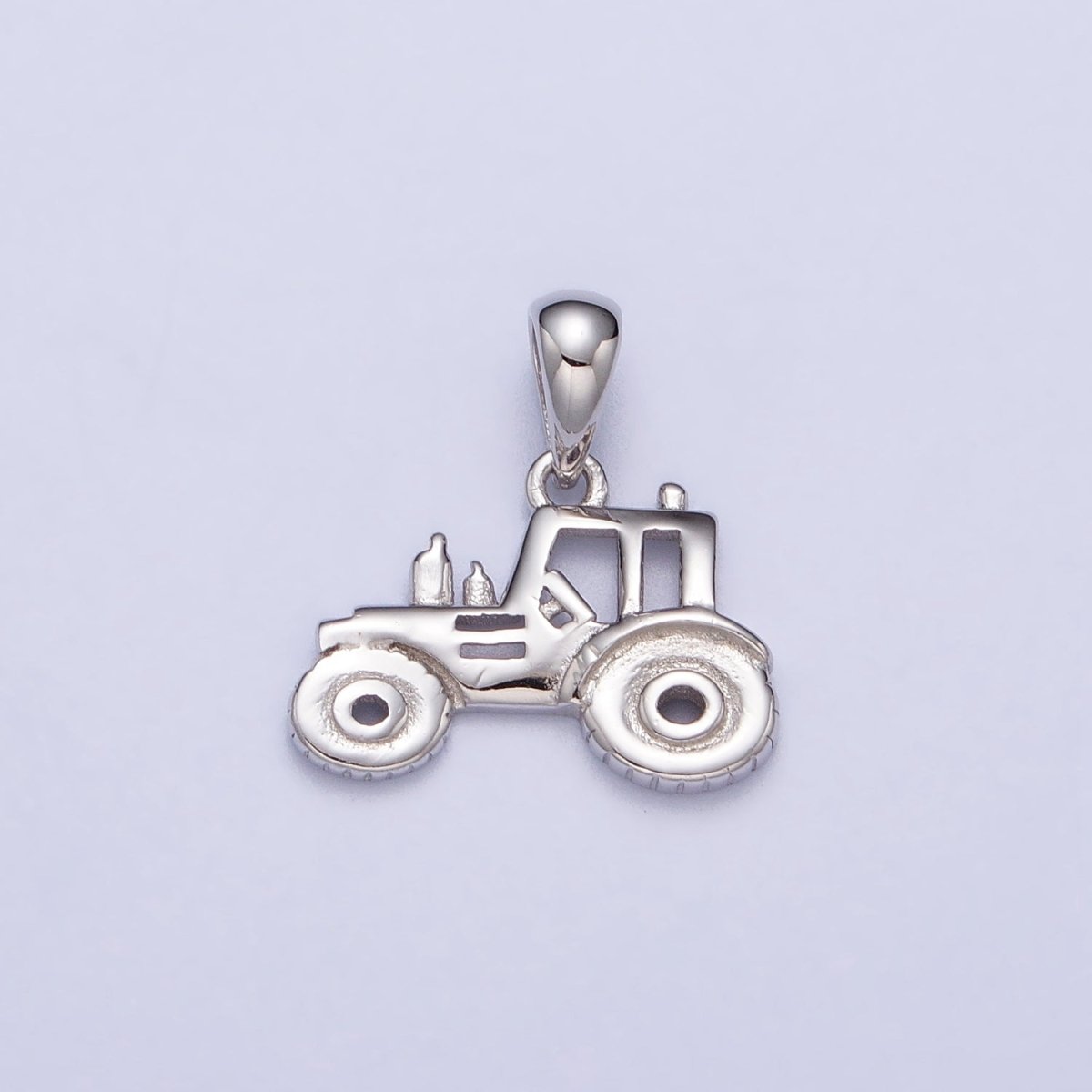 S925 Sterling Silver Tractor Charm Father Day Gift Car Farmer Pendant SL-388 - DLUXCA