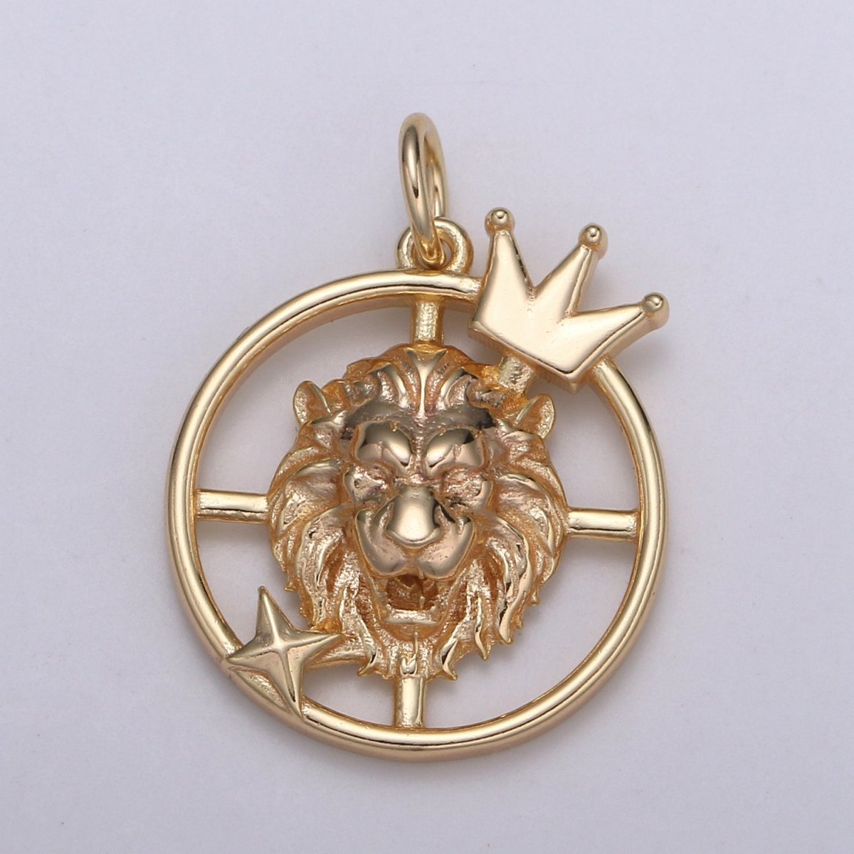 S925 Sterling Silver Zodiac Horoscope Gold Vermeil Open Round Charm | A-677-A-688 - DLUXCA