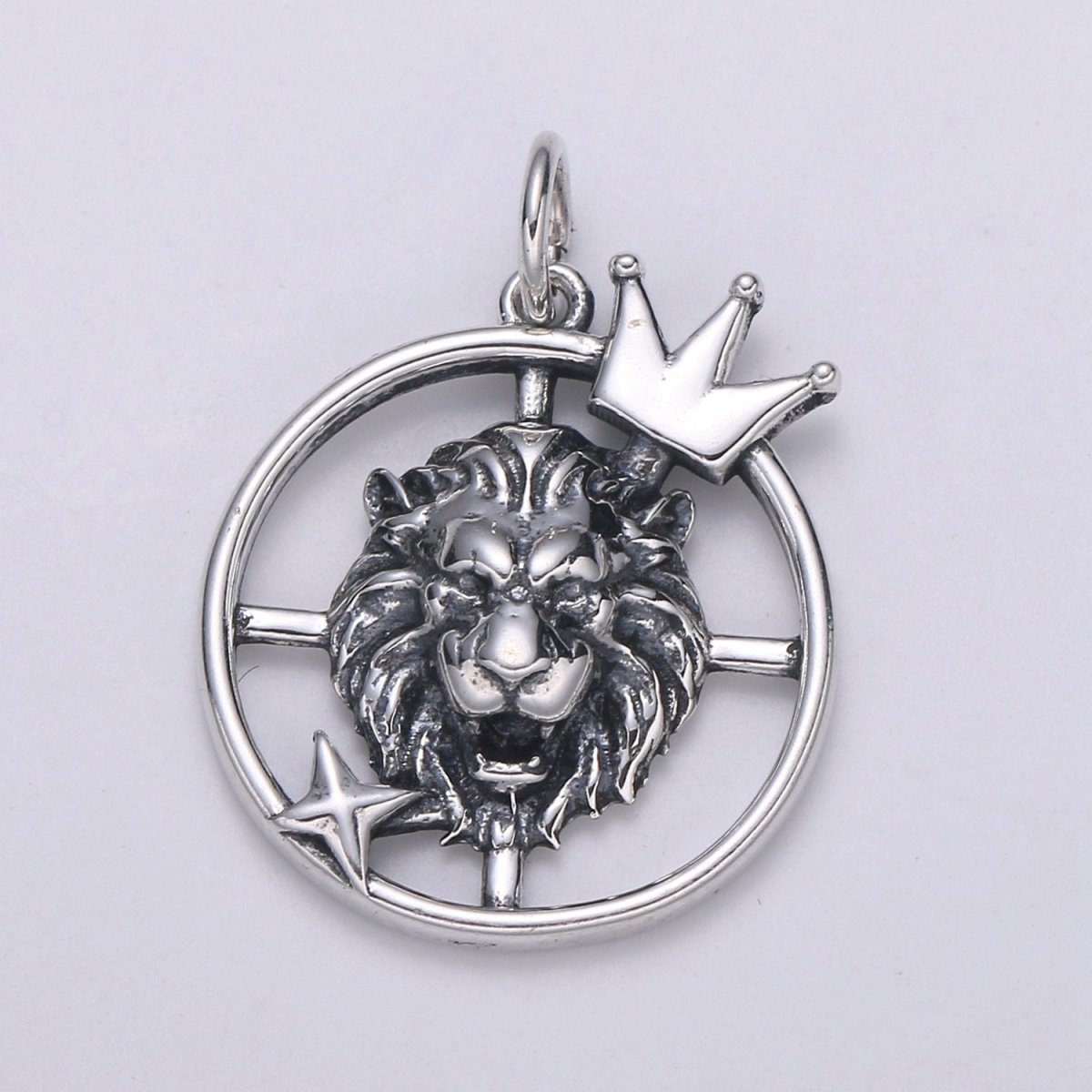 S925 Sterling Silver Zodiac Horoscope Silver Open Round Charm | A-690-A-702 - DLUXCA