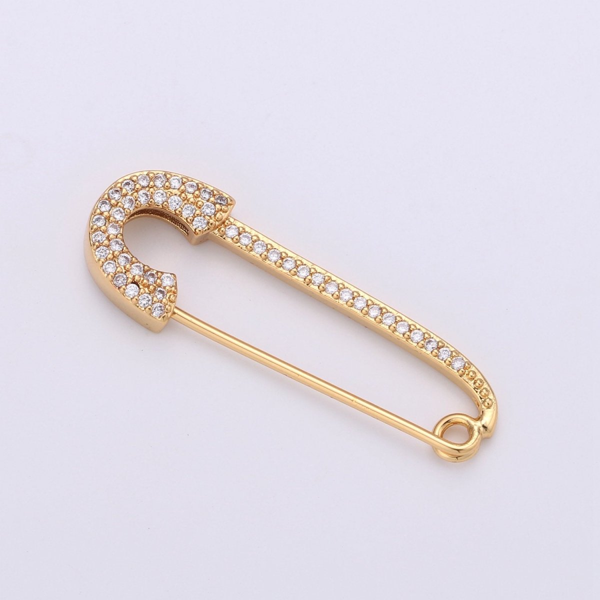 Safety Pin Earrings, Micro Pave Safety Pin Earrings, Safety Pin Jewelry, Gold Safety Pin Earrings, Silver Safety Pin Earrings K-492 K-493 - DLUXCA