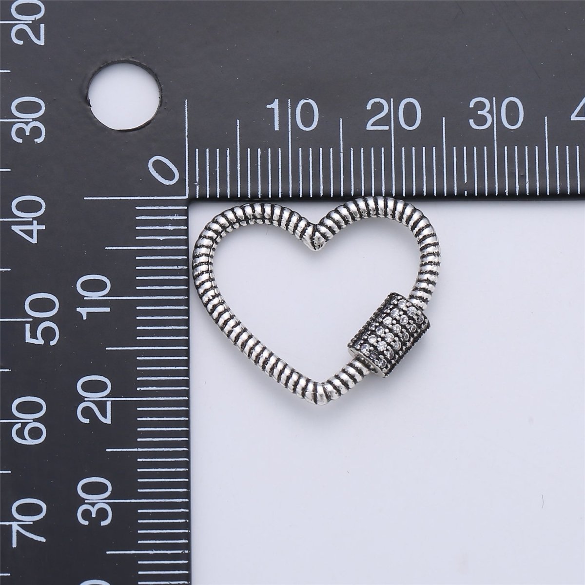 Screw Lock Heart #8 Silver K-171 - DLUXCA