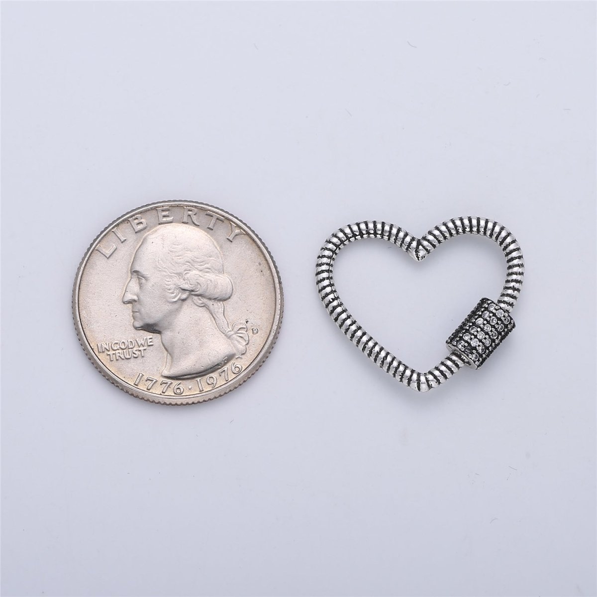 Screw Lock Heart #8 Silver K-171 - DLUXCA