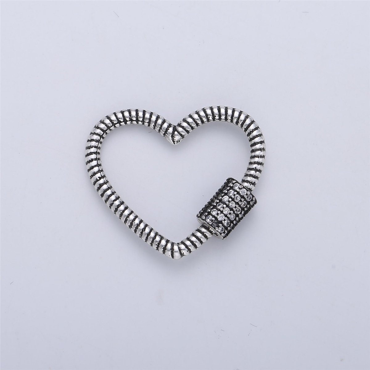 Screw Lock Heart #8 Silver K-171 - DLUXCA