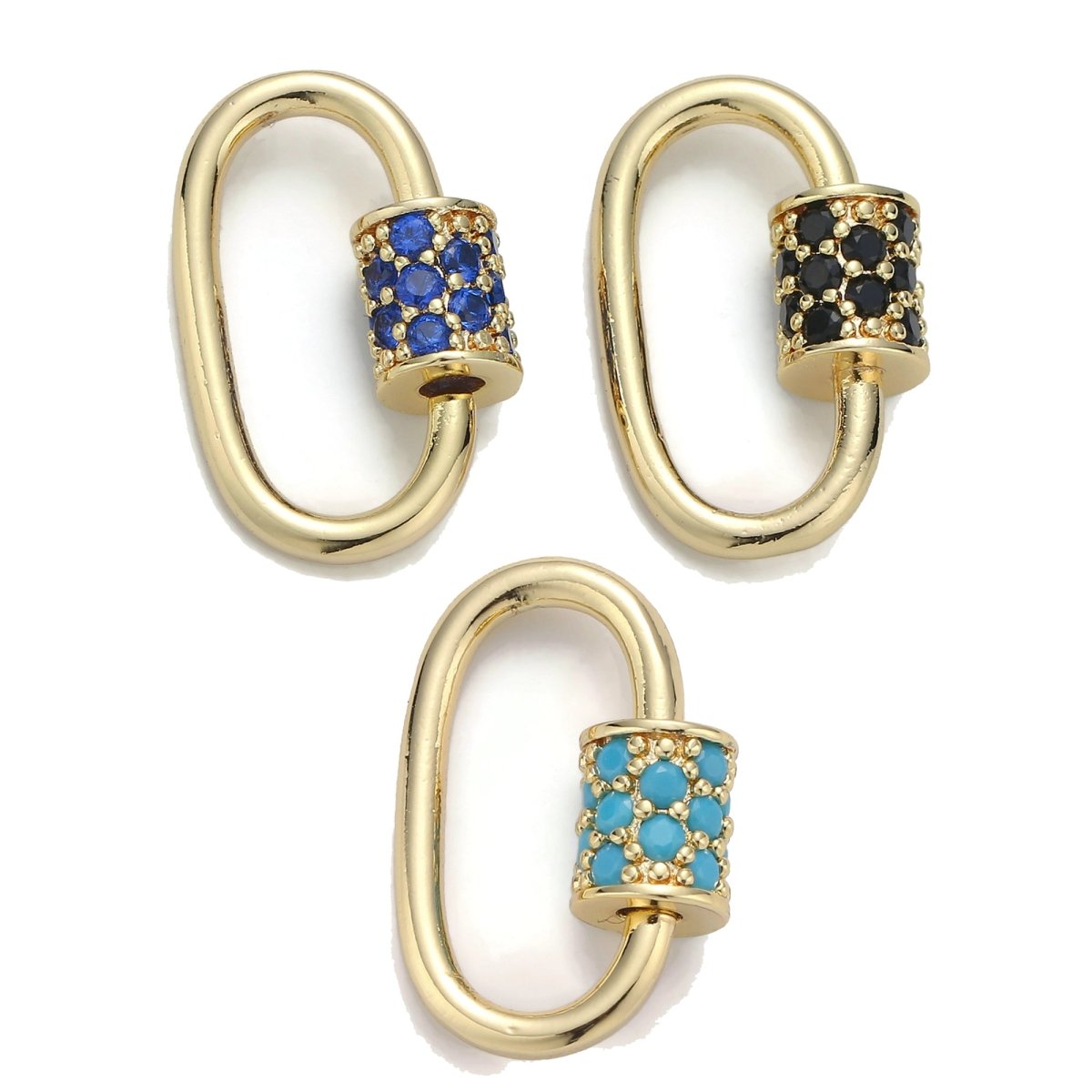 Screw Lock Oval #9 Black / Blue / Teal, K-151 - DLUXCA