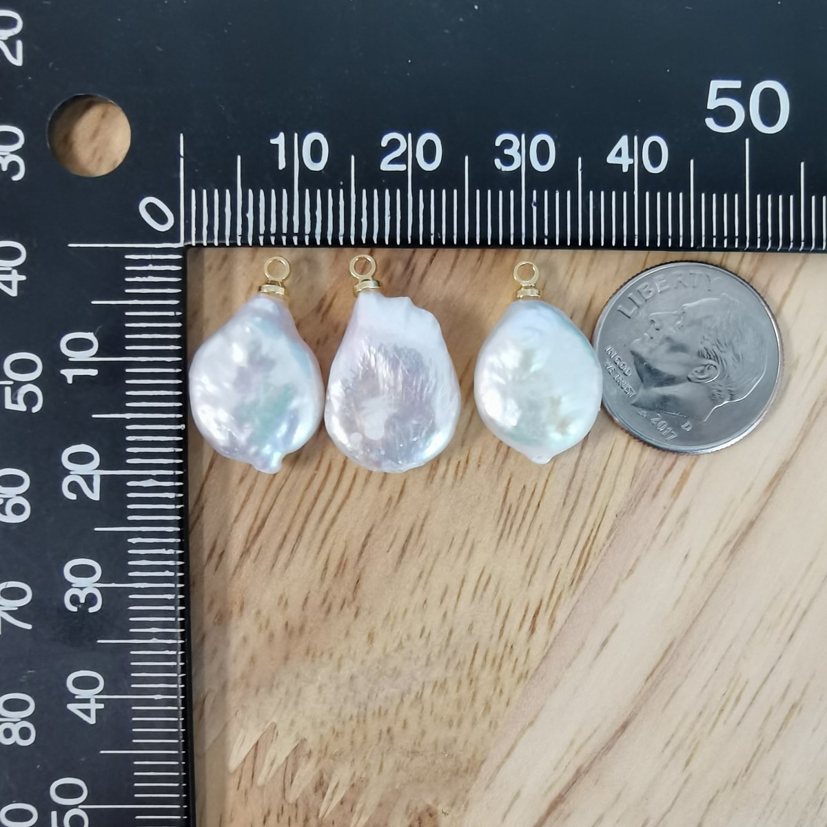 Semi Baroque Freshwater Pearl Charm P-1797 - DLUXCA