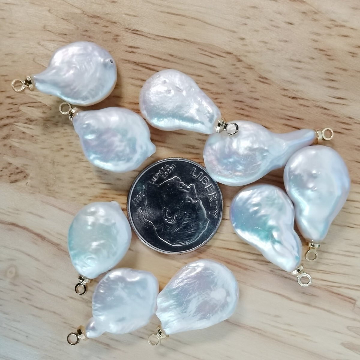 Semi Baroque Freshwater Pearl Charm P-1797 - DLUXCA