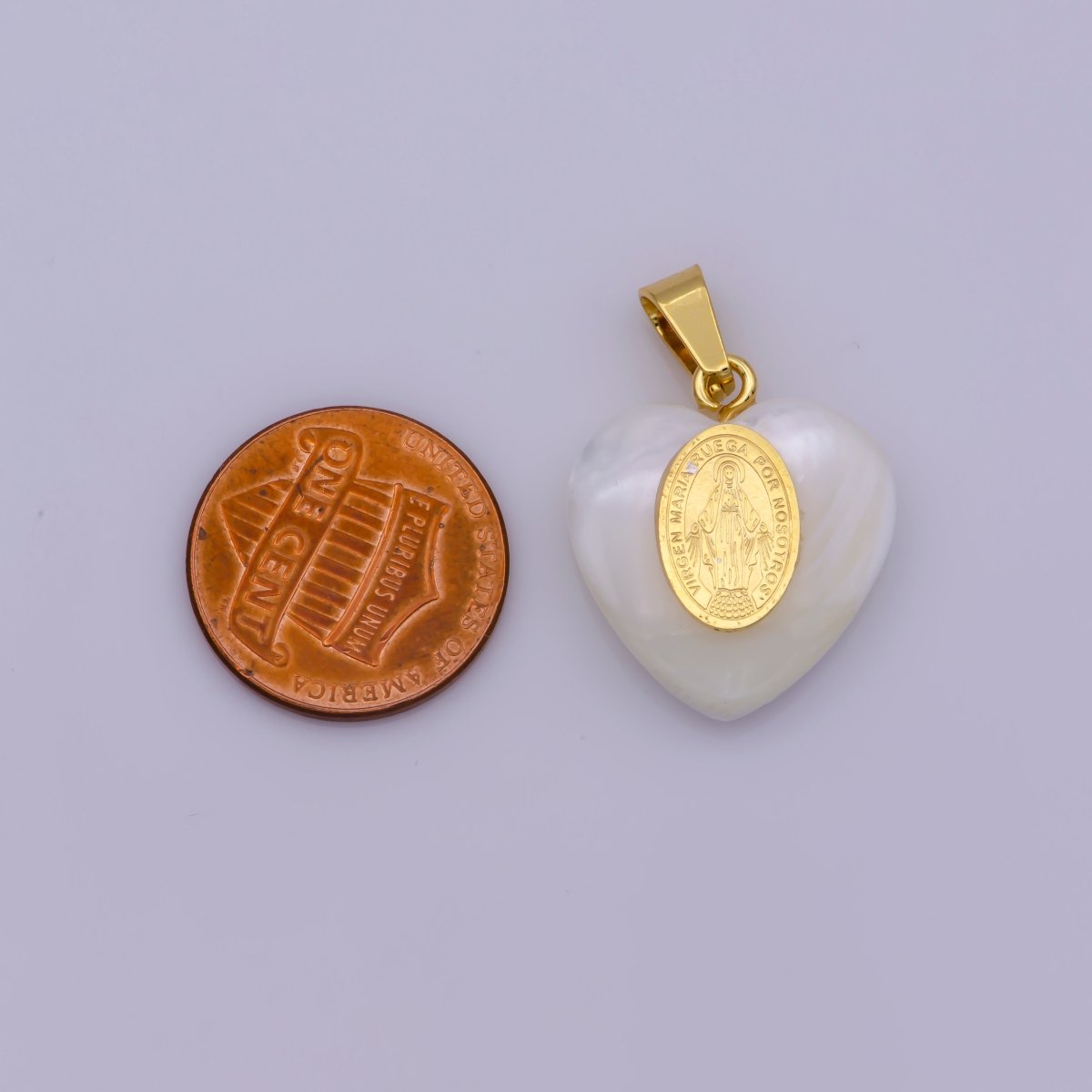 Shell Pearl Our Lady of Guadalupe, Virgin Mary Pendant, Saint Benedict Charm in Heart Pearl Charm for Necklace Making J-522 J-524 J-525 - DLUXCA