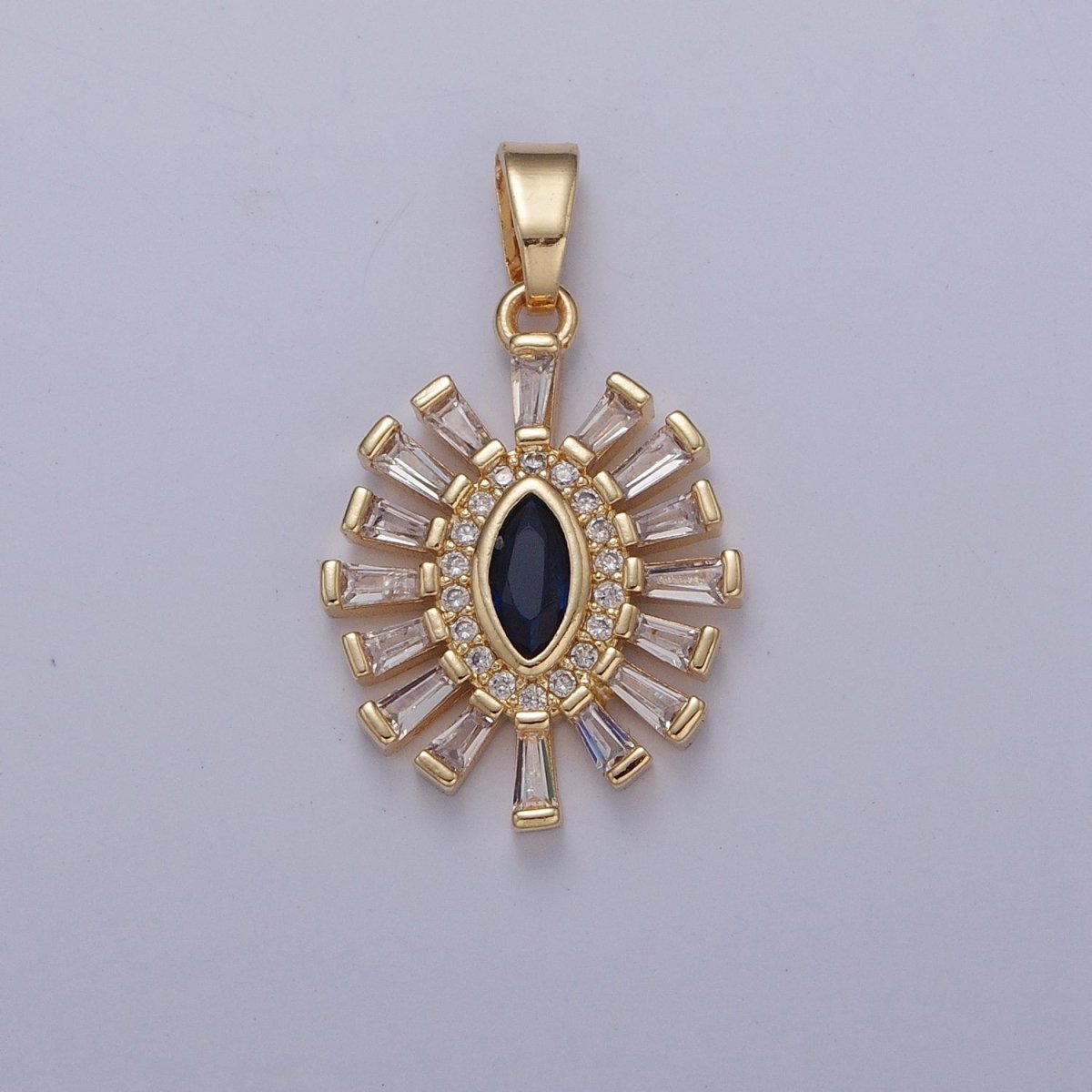 Shimmering Pave Eye Necklace Pendant Evil Eye Necklace Charm Gold Medallion Necklace | X-338 - X-341 - DLUXCA