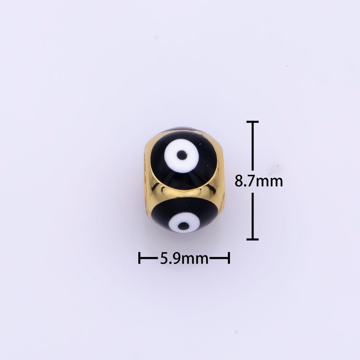 Shiny Gold Filled Evil Eye Beads, Blue White Enamel Evil Eye Spacer Bead Charm Connector for Bracelet B-663 to B-666 - DLUXCA
