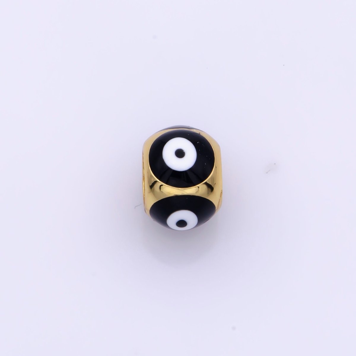 Shiny Gold Filled Evil Eye Beads, Blue White Enamel Evil Eye Spacer Bead Charm Connector for Bracelet B-663 to B-666 - DLUXCA