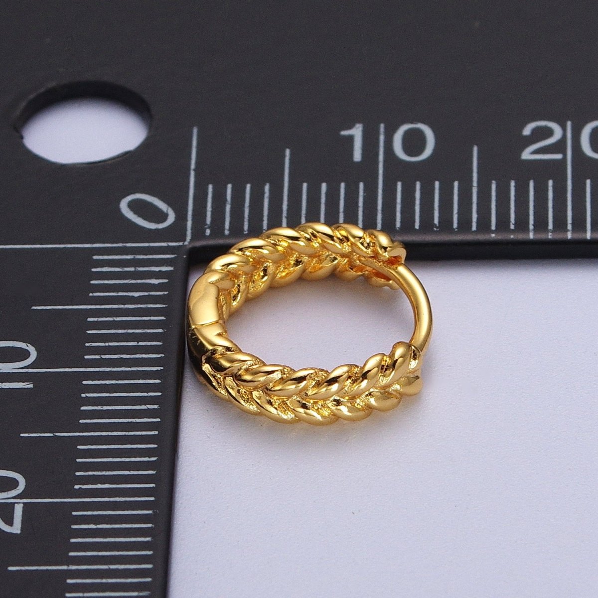 Silver, 24K, 14K, 18K Braided Wheat Paddy Gold Huggie Hoop Earrings P-118 P-119 P-269 AB-011 - DLUXCA