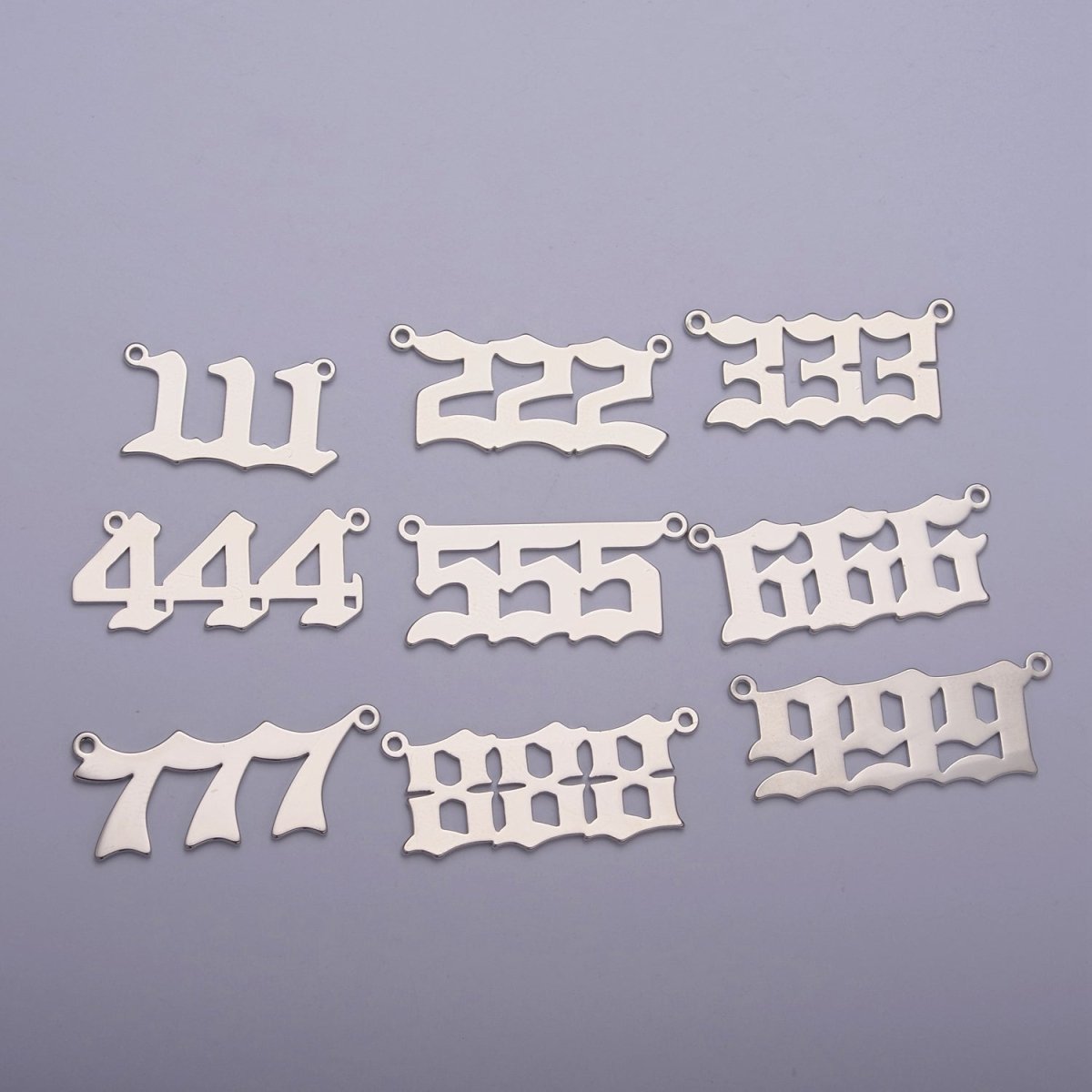 Silver Angel Number Charm Connector Lucky Number for Necklace Bracelet Component F-330 F-341 F-342 F-345 F-369 F-370 F373 F-401 F-411 - DLUXCA