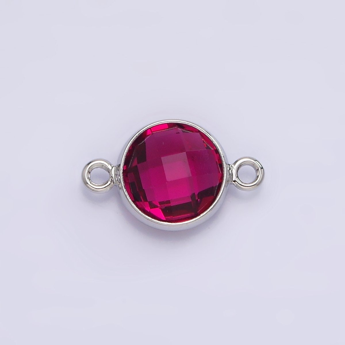 Silver Birthstone CZ Connector Link Connector for Bracelet Necklace School Colors Stone Finding G-754~G-763 G-765 - DLUXCA