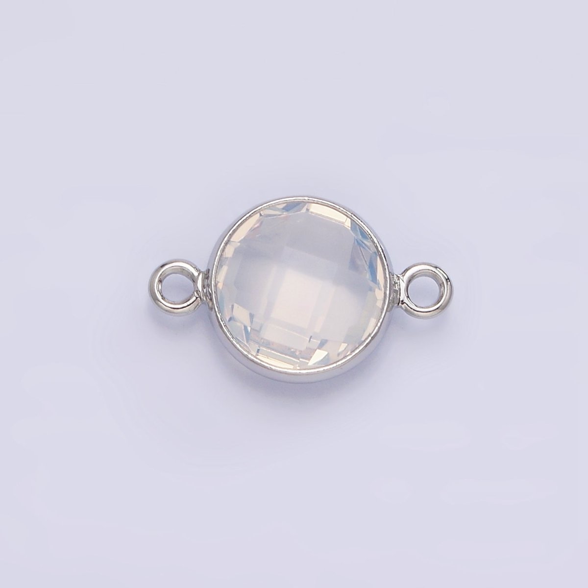 Silver Birthstone CZ Connector Link Connector for Bracelet Necklace School Colors Stone Finding G-754~G-763 G-765 - DLUXCA
