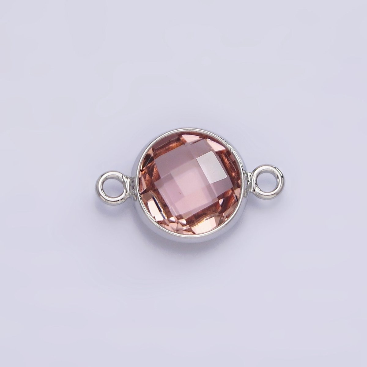 Silver Birthstone CZ Connector Link Connector for Bracelet Necklace School Colors Stone Finding G-754~G-763 G-765 - DLUXCA