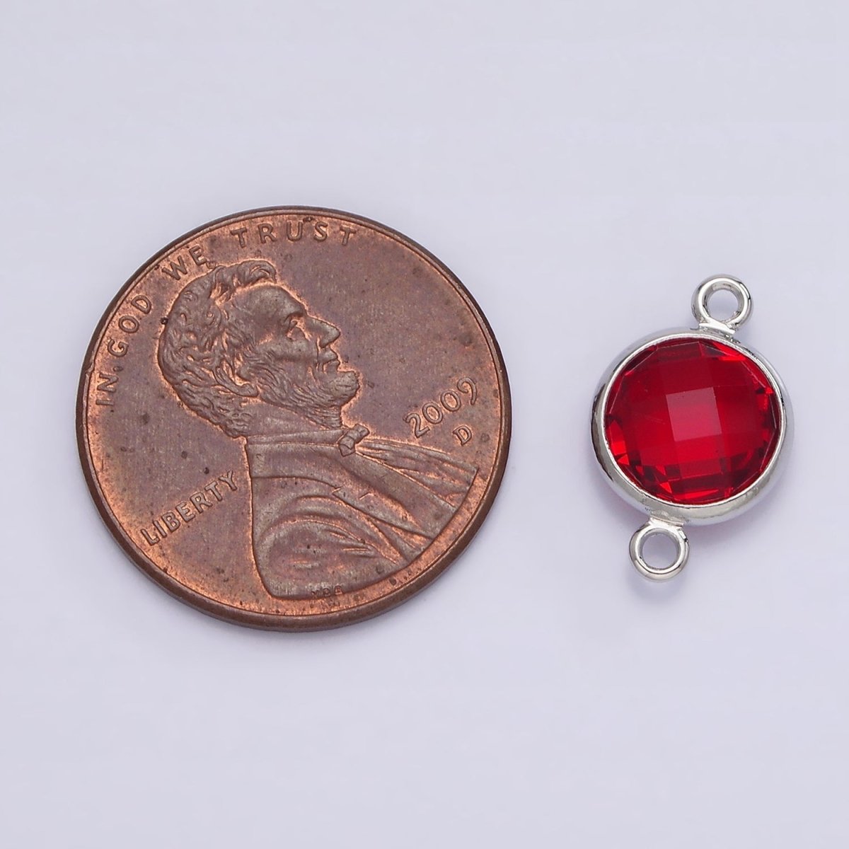 Silver Birthstone CZ Connector Link Connector for Bracelet Necklace School Colors Stone Finding G-754~G-763 G-765 - DLUXCA