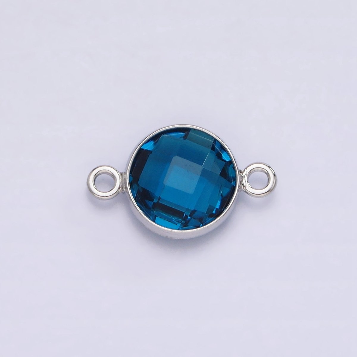 Silver Birthstone CZ Connector Link Connector for Bracelet Necklace School Colors Stone Finding G-754~G-763 G-765 - DLUXCA