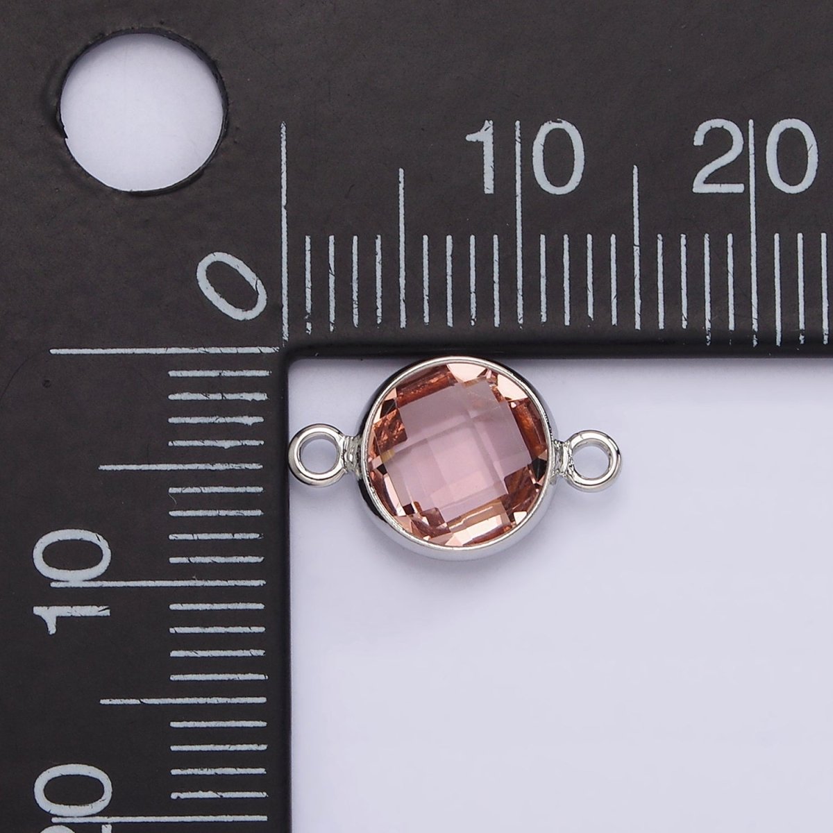 Silver Birthstone CZ Connector Link Connector for Bracelet Necklace School Colors Stone Finding G-754~G-763 G-765 - DLUXCA