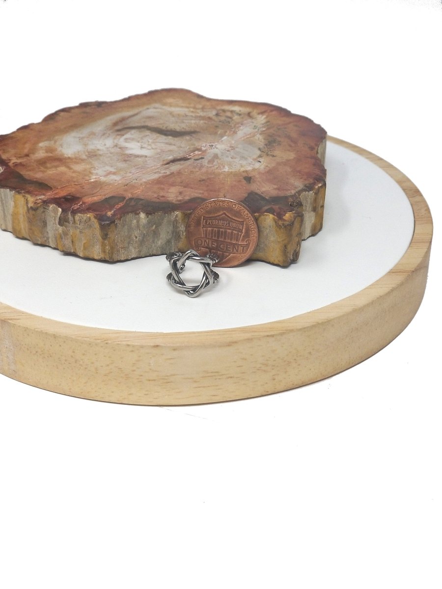 Silver celtic Pentacle Ear Cuff, Stainless Steel Pentagram Earcuff, Pagan Jewelry, K-185 - DLUXCA