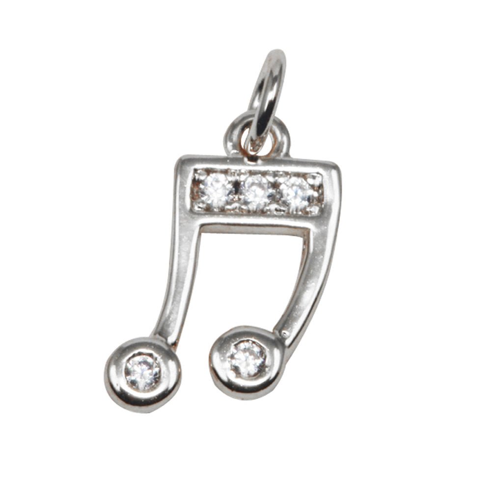 Silver Cubic Gold Filled Musical Note Charm Design Micro Pave Pendant for Earring Necklace Bracelet Charm Supply E-568 E-569 - DLUXCA