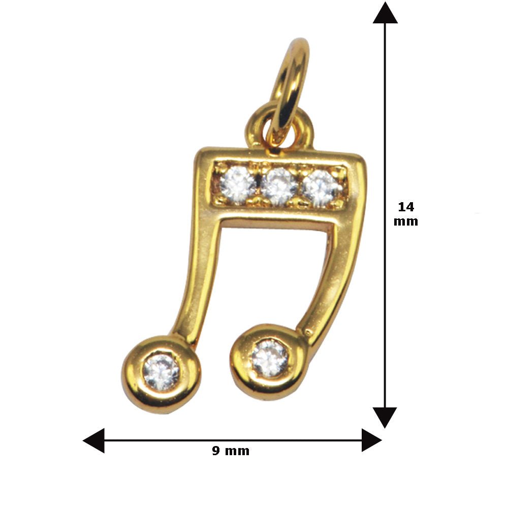 Silver Cubic Gold Filled Musical Note Charm Design Micro Pave Pendant for Earring Necklace Bracelet Charm Supply E-568 E-569 - DLUXCA