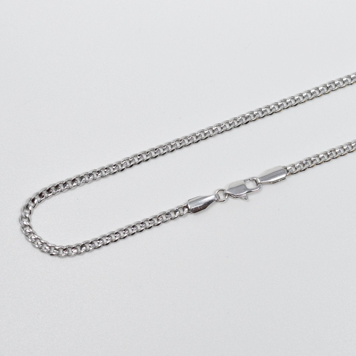 Silver Curb Chain Necklace, Medium Curb Chain Miami Cuban Link Necklace, 3mm Unisex Curb Chain for Necklace Unisex Chain Jewelry | CN-1014, CN-1016 Clearance Pricing - DLUXCA