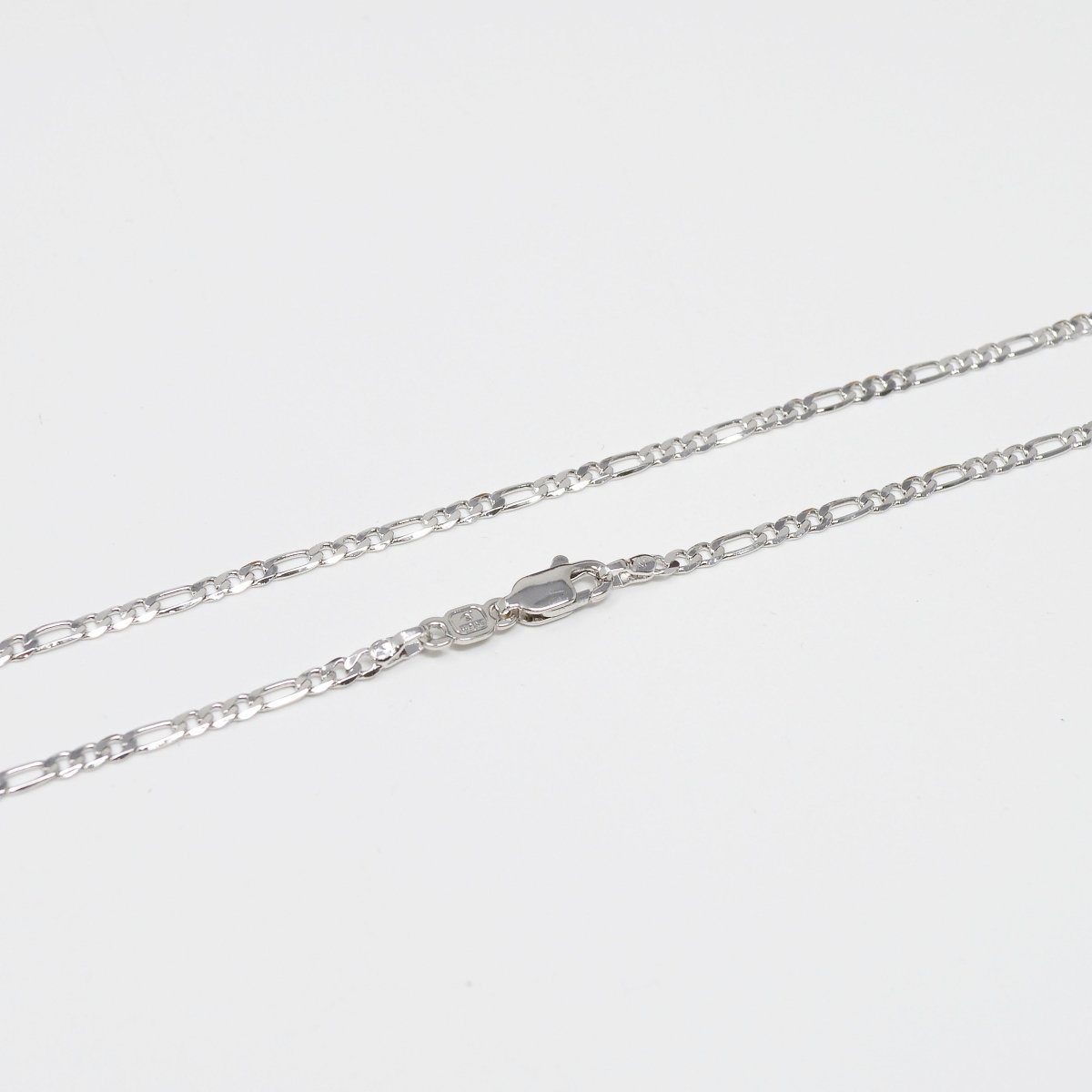 Silver Figaro Chain 20 inch Figaro Necklace with lobster clasp 2.5mm Figaro for men woman | CN-1015 Clearance Pricing - DLUXCA