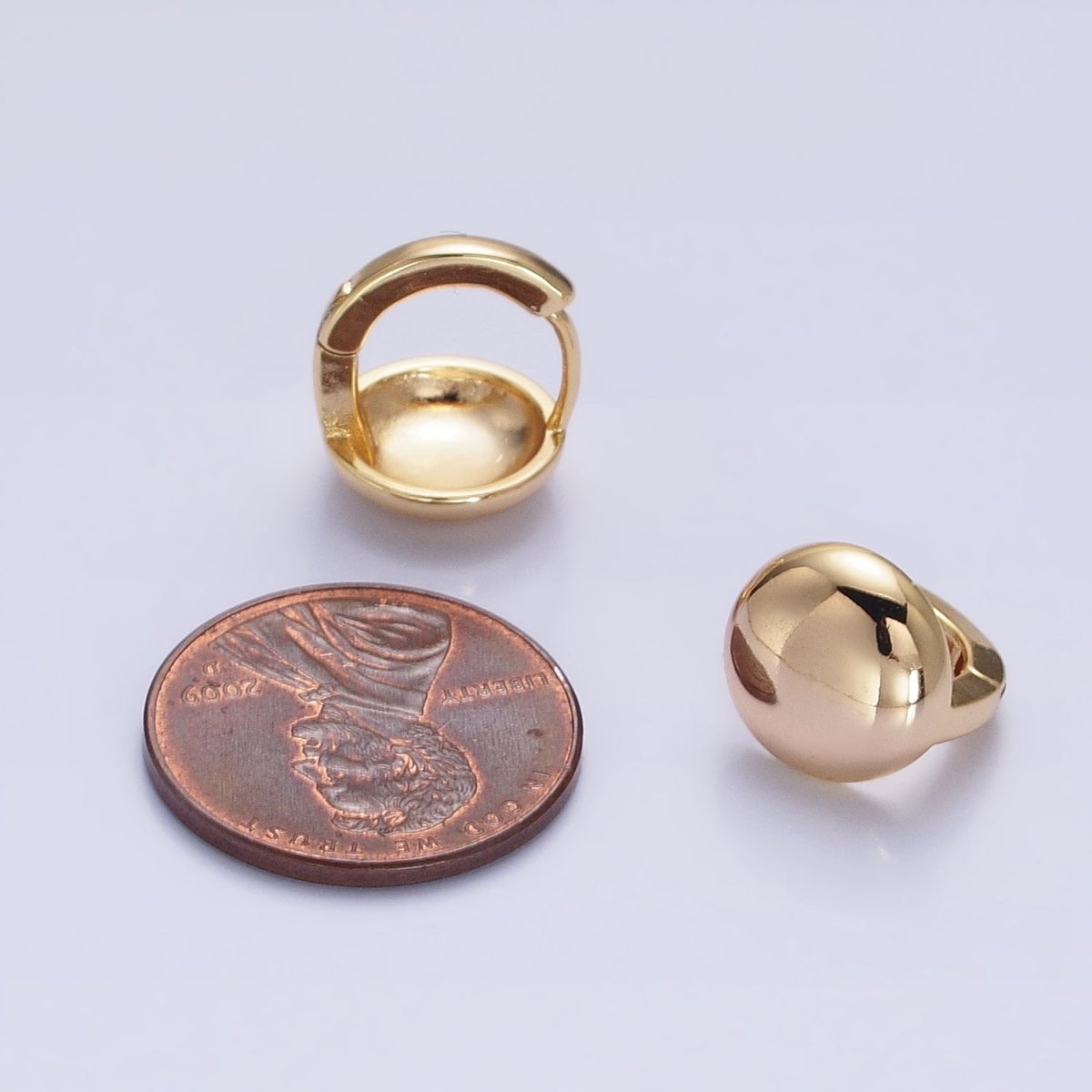 Silver, Gold 12mm Round Geometric Circular Cartilage Huggie Earrings | AB892 AB909 - DLUXCA