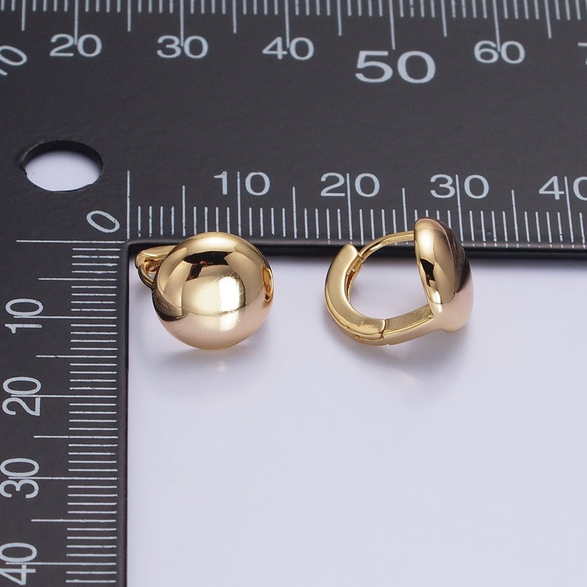 Silver, Gold 12mm Round Geometric Circular Cartilage Huggie Earrings | AB892 AB909 - DLUXCA
