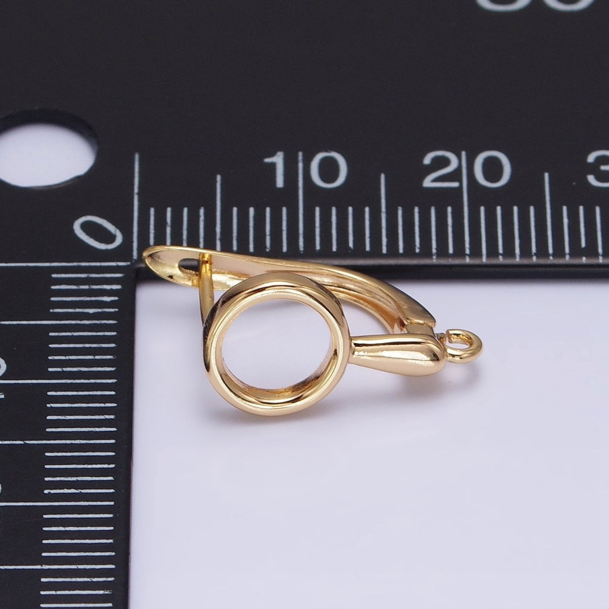 Silver, Gold Geometric Round Drip Open Loop English Lock Earring Supply | Z-203 Z-215 - DLUXCA