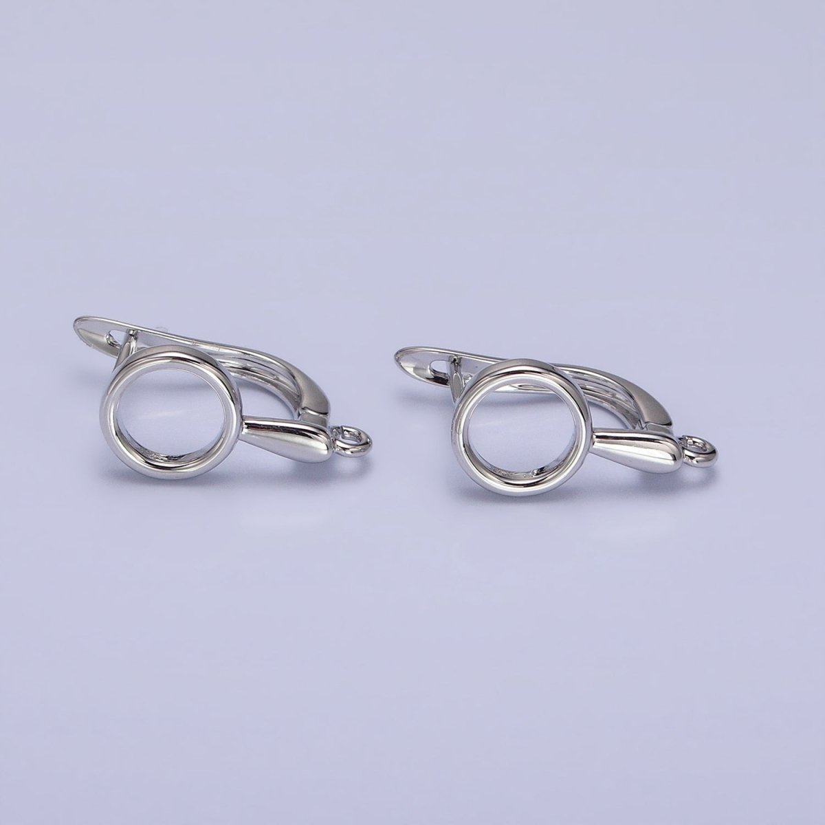Silver, Gold Geometric Round Drip Open Loop English Lock Earring Supply | Z-203 Z-215 - DLUXCA