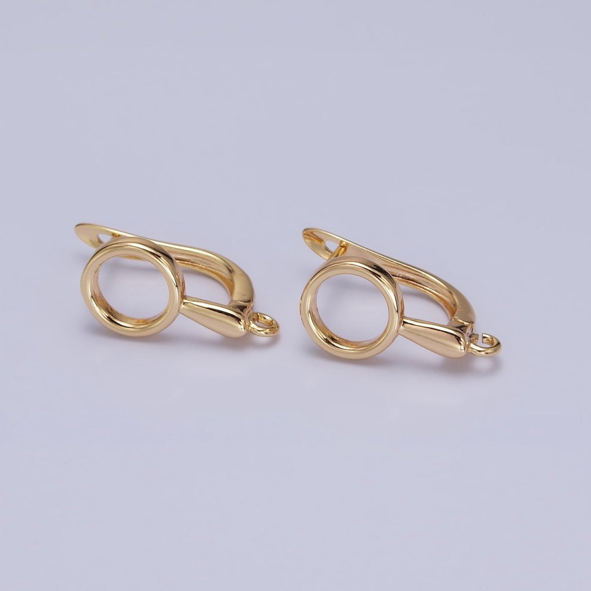 Silver, Gold Geometric Round Drip Open Loop English Lock Earring Supply | Z-203 Z-215 - DLUXCA